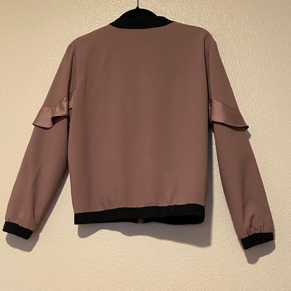 Women's Ruffled Mauve Jacket Size L - Picture 4 of 7